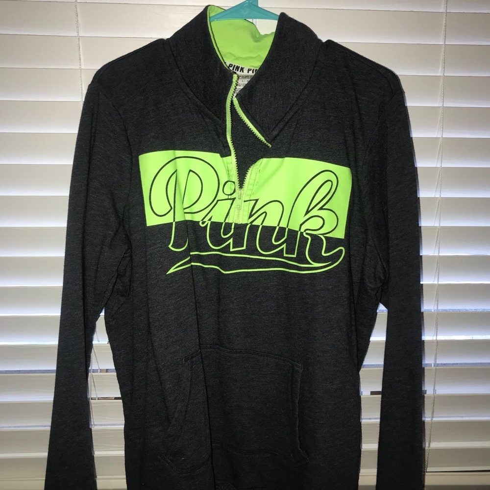 PINK Pullover- Green and Gray